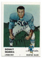 DENNIT MORRIS HOUSTON OILERS AUTOGRAPHED VINTAGE ROOKIE FOOTBALL CARD #111920A
