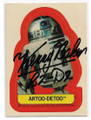 KENNY BAKER R2D2 AUTOGRAPHED VINTAGE STAR WARS STICKER & PUZZLE BACK STAR WARS D #122420H