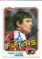 BOBBY CLARKE PHILADELPHIA FLYERS AUTOGRAPHED VINTAGE HOCKEY CARD #122720E