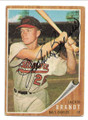 JACKIE BRANDT BALTIMORE ORIOLES AUTOGRAPHED VINTAGE BASEBALL CARD #21822C