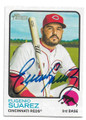 EUGENIO SUAREZ CINCINNATI REDS AUTOGRAPHED BASEBALL CARD #81622C