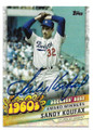 SANDY KOUFAX LOS ANGELES DODGERS AUTOGRAPHED BASEBALL CARD #51623A