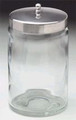 Dressing Jars 5  x 5  Glass With Covers (Cs/6) Unlabeled
