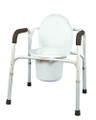 Commode 3-in-1 Deluxe Silver Aluminum W/Padded Armrests