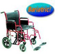 Transport Wheelchair Bariatric 22  Wide Red