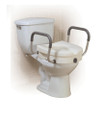 Elevated Toilet Seat w/Arms 2-in-1 Locking  Tool-Free