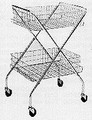 Folding Utility Hamper Cart With two(2) 6  Wire Baskets