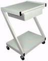 Z-Cart Steel 2-Shelf w/Drawer White