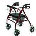Oversize Rollator With Loop Bk Red Bariatric Steel(10215RD-1)