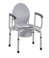 Drop-Arm Commode Steel w/Padded Armrest