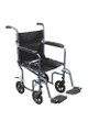 Transport Chair Dlx  17  Blue Fly-Weight Alum w/Rem Wheels