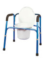 Commode 3-in-1 Deluxe Blue Aluminum W/Padded Armrests