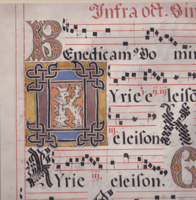 M5891 Leaf from a Gradual, in Latin, decorated manuscript on parchment [Poland (Dominican convent, Poznan), 1632]