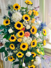 Sunflowers, Roses, Hydrangea, Tulips