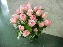 Twice of these breathtaking long stem roses IS nice!!! This arrangement consists of 2 dozen  long stem pink Ecuadorian roses with upgraded greenery and filler with a rosette satin bow.

***All online orders will be AS CLOSE AS POSSIBLE to the picture shown, minor substitutions for a similar flower might be necessary if the flower is not available or out of season. You can rest assured that each order is made with intention and LOTS of LOVE with only the freshest top quality flowers!