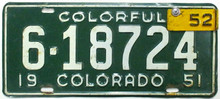 Colorado 1951 1952 Larimer County License Plate - 618724 - Plate Dog