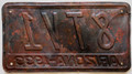 Arizona 1933 Cochise County Copper License Plate - 8TV1