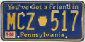 Pennsylvania 1990 "You've Got A Friend" License Plate - MCZ517