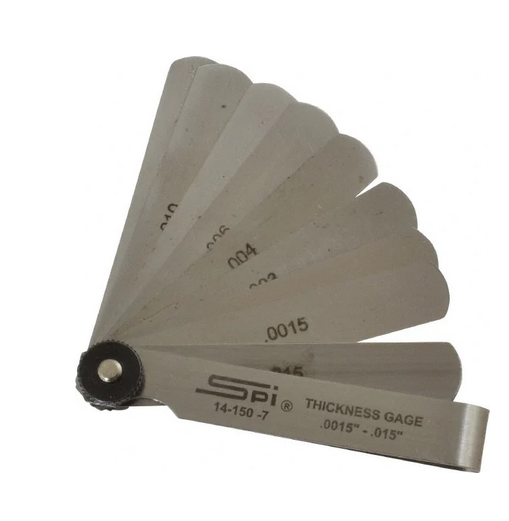 SPI Thickness Feeler Gages, 3" Gage 9 Leaves 141507 Penn Tool