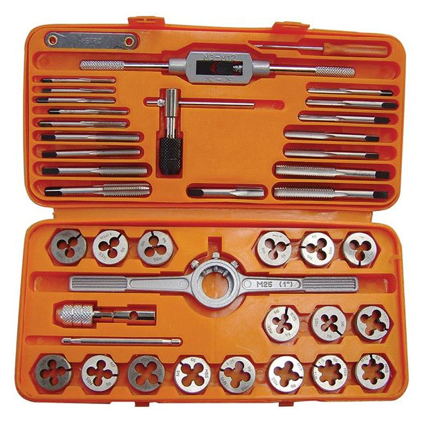 High Speed Steel Metric Tap & Die Set TDS9543, 41 Piece, M3 Thru M12