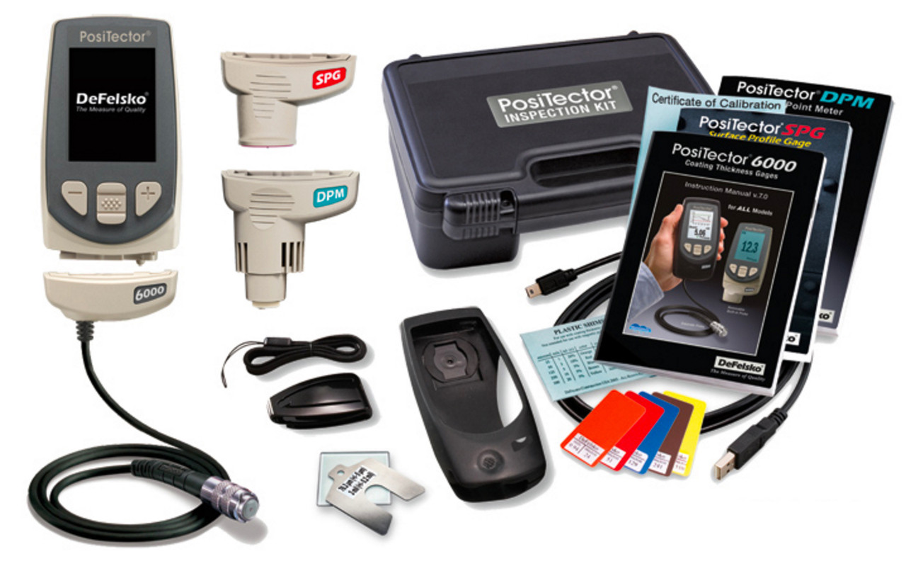 DeFelsko PosiTector 6000 Inspection Kit, FTS, DPM & SPG probes w