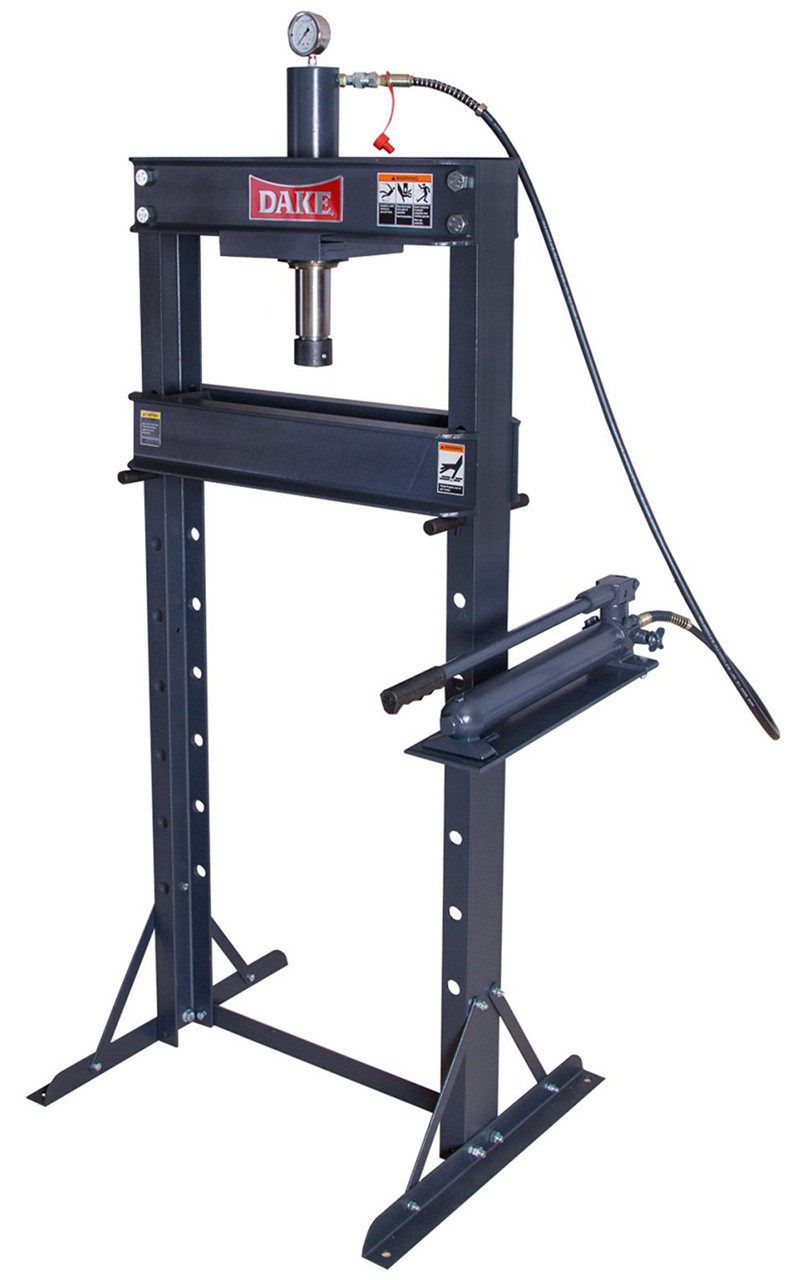 Dake HFrame Utility Hydraulic Floor Press F20, 20 ton, 70" height