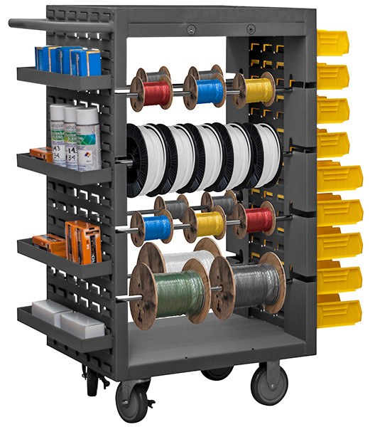 Durham Mfg 8 Rod Mobile Wire Spool Rack W2 Sides Of Louvered Panels Mwsr8 Lp 95 Penn Tool 5906