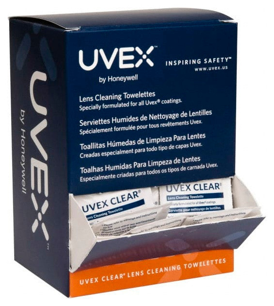UVEX NonAbrasive PreMoistened Lens Cleaning Tissues, Pack of 100