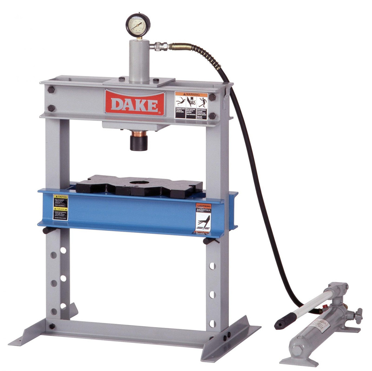 BOSTANA 6-Ton Hydraulic Shop Press - H-Frame, Adjustable Height 2.2 To 9.4 Inch, With Press Plates, Blue