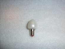 WHITE SMALL 14 VOLTS PEAR SHAPED TEARDROP SHAPED MIDGET SCREW BASE E5.5