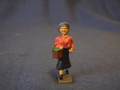 PAINTED PEWTER LADY WITH PICNIC BASKET FIGURE PINK TOP O GAUGE