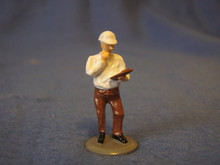 PAINTED PEWTER MAN WITH CLIPBOARD FIGURE O GAUGE