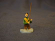 PAINTED PEWTER WOMAN LADY FISHING O GAUGE