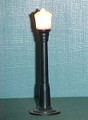 BLACK STREET LAMP WITH WHITE TAPERED GLOBE 14 VOLTS 4 1/4" TALL