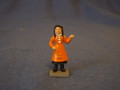 PAINTED PEWTER GIRL IN OVERCOAT O GAUGE