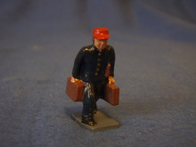 PORTER CARRYING 2 SUITCASES PAINTED PEWTER FIGURE O GAUGE 5 PCS