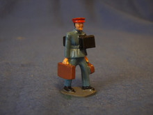 PORTER CARRYING 3 SUITCASES PAINTED PEWTER FIGURE O GAUGE 5 PCS