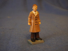 PAINTED PEWTER MAN IN OVERCOAT O GAUGE 5 PCS