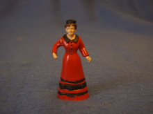 LADY IN OVERCOAT PAINTED PEWTER FIGURE 5 PCS