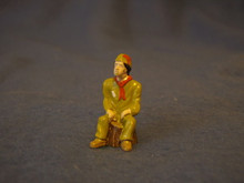 WHITE BOY SCOUT SITTING ON STUMP PAINTED PEWTER FIGURE PACK OF 5 PCS