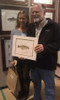 A Happy Customer with His Unframed Open Edition Print of the Dana Fork Rainbow Trout at the World Fishing and Outdor Expo in Suffern, New York