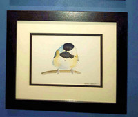 Black-capped Chickadee (Poecile atricapillus) #4 Framed Original Painting