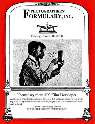 MCM-100 Film Developer Front Label