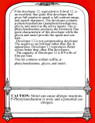 Film Developer 12 Back Label