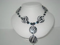 Zebra Coin & Crystal Necklace with Pendant (sold)