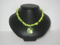 Lime Green Chips Necklace with Pendant (sold)