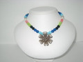 Multicolor Necklace with Hill Tribe Pendant (sold)