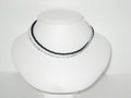 Double Jet Black & Swarovksi Crystal Necklace with Round Clasp (sold)