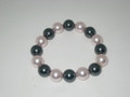Black & Pink Pearl Stretch Bracelet (sold)