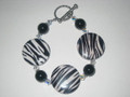 Zebra Coin, Jade & Crystal Bracelet (sold)